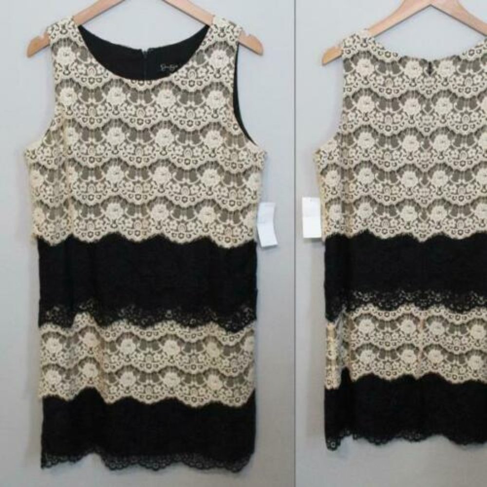 Jessica Simpson Layered Lace Sheath Dress H10835 - Picture 10 of 10
